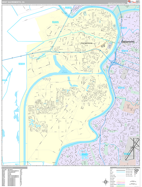 West Sacramento Map Premium Style